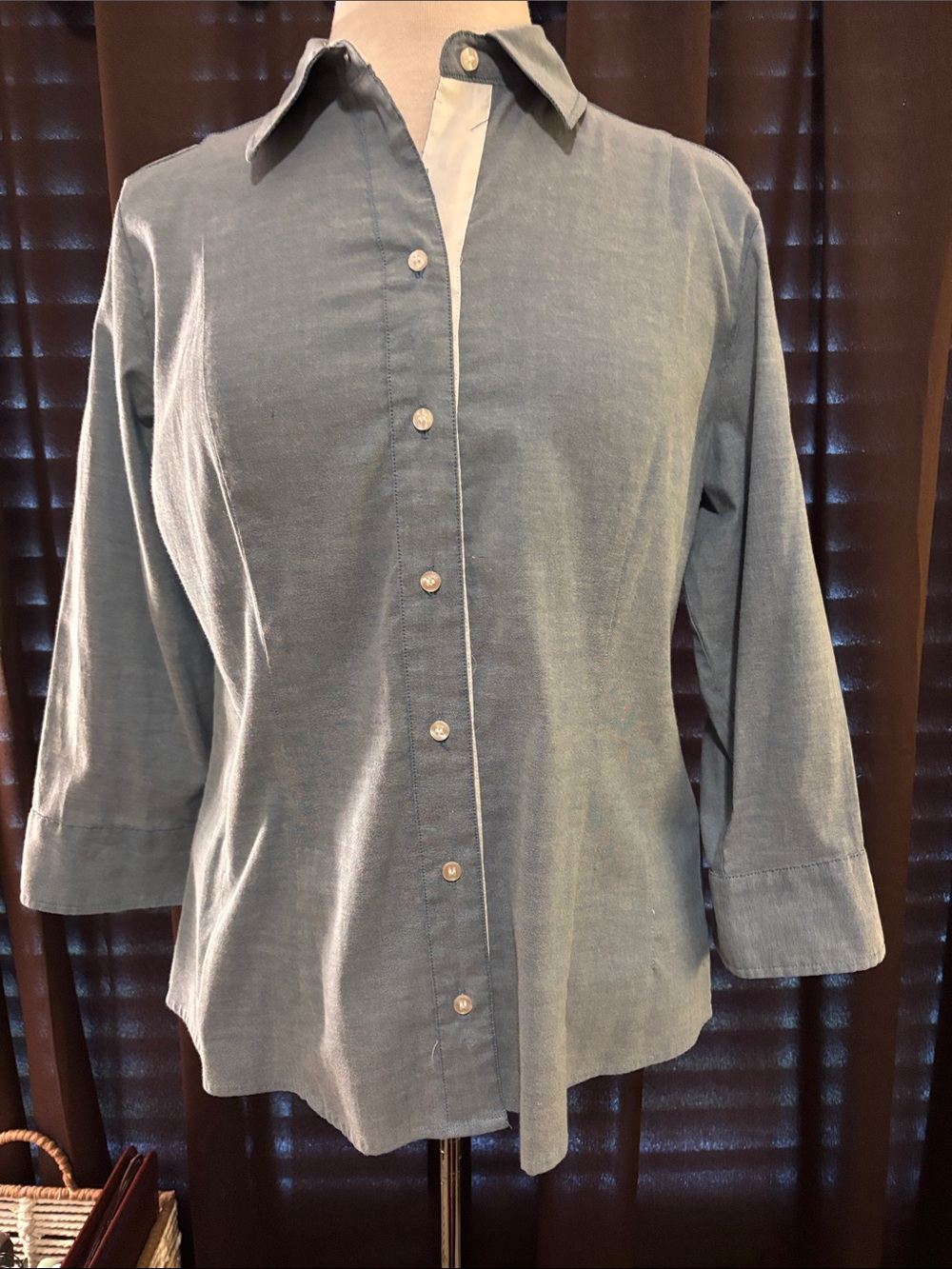 Riders by Lee Women’s Slate Blue Button-Down Shirt